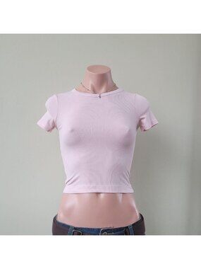 Stellar Cruz Pastel Blossom Pink Cropped Short Sleeve Baby Tee (6X Kids)